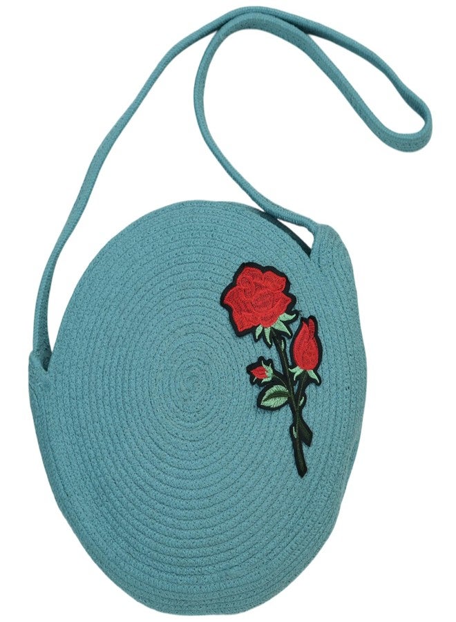 Ariya Women Round Sling Bag with Swatch (4058 | Sky Blue) Handcrafted PP & Cotton Blend Shoulder Purse, Perfect for Ladies & Girls, Lightweight Crossbody Bag for Daily, Casual, Travel - Image 1